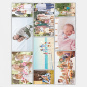 写真モダンコラージュ組積造スタイルグレー フリースブランケット (正面)