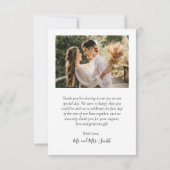 写真モダンコラージュ結婚のサンキューカード サンキューカード (裏面)