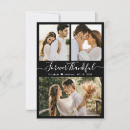 写真モダンコラージュ結婚のサンキューカード サンキューカード