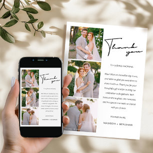 写真モダンコラージュ結婚のサンキューカード サンキューカード