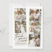 写真モダンコラージュ結婚のサンキューカード サンキューカード (正面)