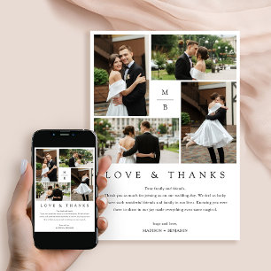 写真モダンコラージュ結婚のサンキューカード 招待状