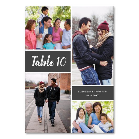 写真モダンコラージュ結婚のテーブル番号 テーブルナンバー (正面)