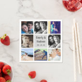 写真モダンコラージュ結婚のナプキン スタンダードカクテルナプキン (インサイチュ)