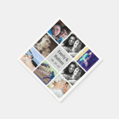 写真モダンコラージュ結婚のナプキン スタンダードカクテルナプキン (角)
