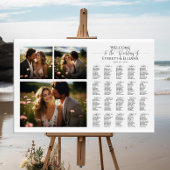 写真モダンコラージュ結婚の座席表 ポスター