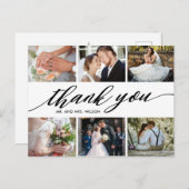 写真モダンコラージュ結婚の感謝 ポストカード (正面/裏面)