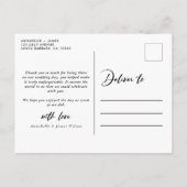 写真モダンコラージュ結婚の感謝 案内ポストカード (裏面)