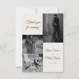 写真モダンコラージュ結婚ズ サンキューカード