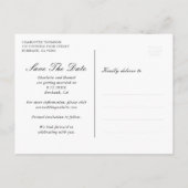 写真モダンコラージュ結婚式の日付の保存 案内ポストカード (裏面)