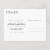 写真モダンコラージュ結婚式の日付を保存 案内ポストカード (裏面)