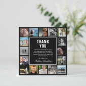写真モダンコラージュ葬儀悔やみや弔慰 サンキューカード (スタンド正面)