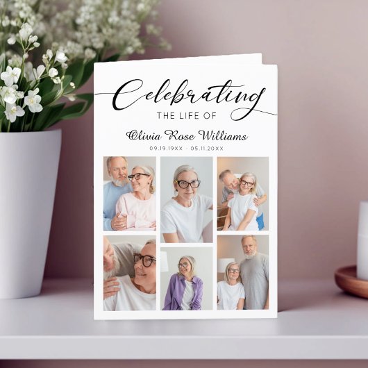 写真モダンコラージュ葬儀記念 プログラム