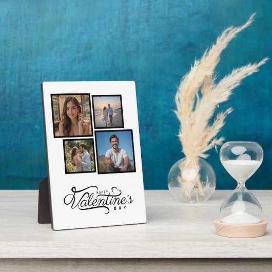 写真モダンコラージュ記念バレンタインデーのプレゼント フォトプラーク (側面)