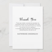 写真モダンコラージュ記念記念お葬式 サンキューカード (裏面)