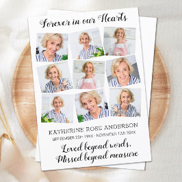 写真モダンコラージュ記念記念お葬式 サンキューカード