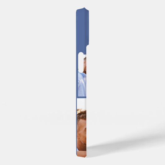 写真モダンコラージュ青イニシャルモノグラム Case-Mate iPhoneケース (裏面 / 右)