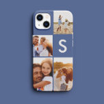 写真モダンコラージュ青イニシャルモノグラム Case-Mate iPhone 14ケース<br><div class="desc">写真モダンコラージュ青イニシャルモノグラムデザイン。モダンデザイン数々のデザイン。色をに変更しカスタマイズます。コレクションの一部。</div>