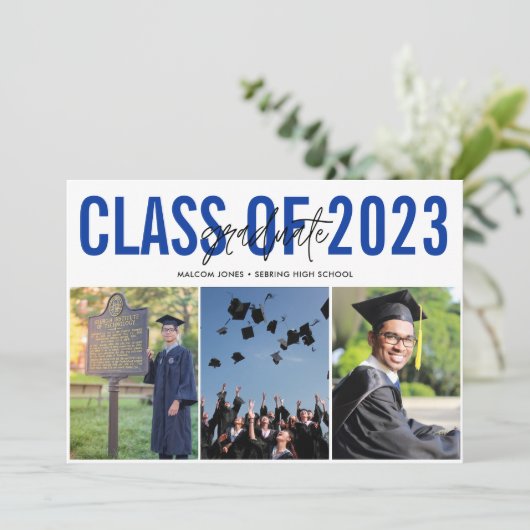 写真モダンコラージュ高校卒業 案内状 (スタンド正面)