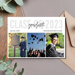 写真モダンコラージュ高校卒業 案内状