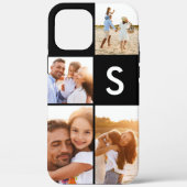 写真モダンコラージュ黒イニシャルモノグラム Case-Mate iPhoneケース (裏面)