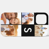 写真モダンコラージュ黒イニシャルモノグラム Case-Mate iPhoneケース (裏面 (横))