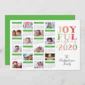 写真モダンコラージュ2020年カレンダーJOYFUL WISHES シーズンカード (正面/裏面)