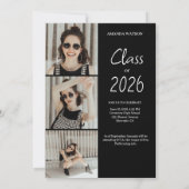 写真モダンコラージュ2022年卒業クラス 招待状 (裏面)