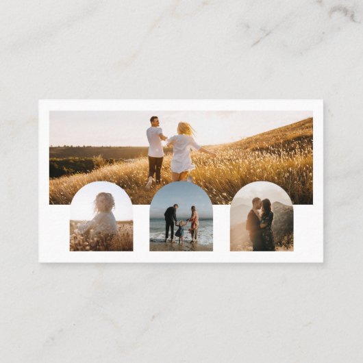 写真モダンコラージュ5アーチ写真撮影者 名刺 (裏面)