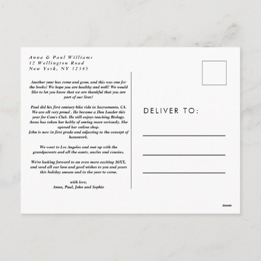 写真モダンコラージュ シーズンポストカード (裏面)