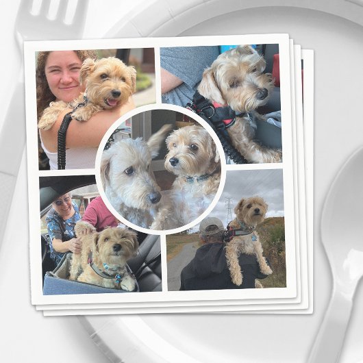 写真モダンコラージュ スタンダードカクテルナプキン