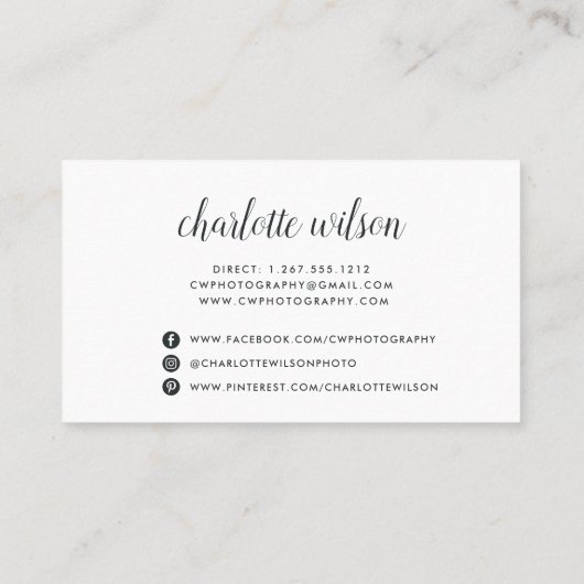 写真モダンコラージュ |写真家 名刺 (裏面)