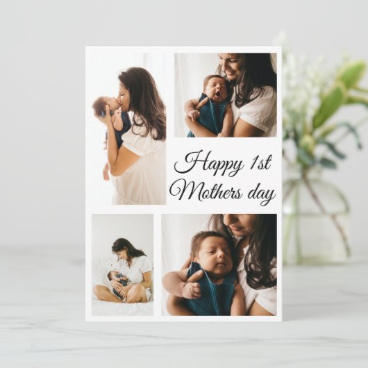 写真モダンコラージュ |白黒母の日 シーズンカード (スタンド正面)