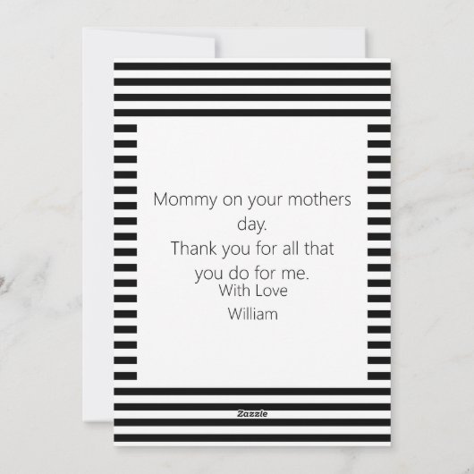 写真モダンコラージュ |白黒母の日 シーズンカード (裏面)