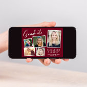 写真モダンコラージュBurgundy卒業パーティー 招待状