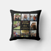 写真モダンコラージュhappy 21歳の誕生日 クッション (裏面)