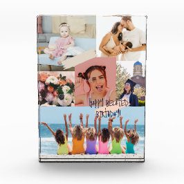 写真モダンコラージュHappy belated birthday card フォトブロック