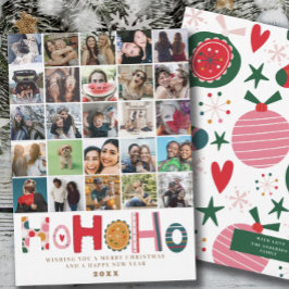 写真モダンコラージュHo Ho Ho Christmas Card シーズンカード