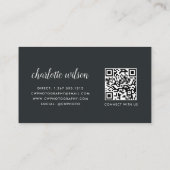 写真モダンコラージュQRコードフォトグラファー 名刺 (裏面)