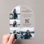 写真モダンコラージュQRコード卒業パーティー アクリル招待状 (インサイチュ (ポータブル))