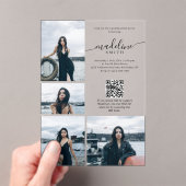 写真モダンコラージュQRコード卒業パーティー アクリル招待状 (インサイチュ (ポータブル))