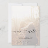 写真モダンコラージュTerracotta日付を保存 案内状 (裏面)