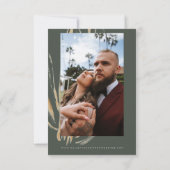 写真モダンサボテン日付保存招待状 招待状 (裏面)