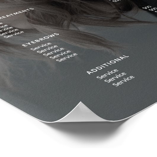 写真モダンサロンサーシンプルビスのメニュー価格表 ポスター (角)