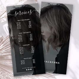 写真モダンサロンサーシンプルビスのメニュー価格表 ラックカード