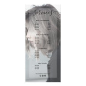 写真モダンサロンサーシンプルビスのメニュー価格表 ラックカード (裏面)