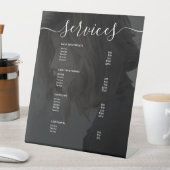 写真モダンサロンサーシンプルビスのメニュー価格表 台座サイン (インサイチュ)