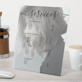 写真モダンサロンサーシンプルビスのメニュー価格表 台座サイン (インサイチュ)