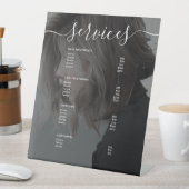 写真モダンサロンサーシンプルビスのメニュー価格表 台座サイン (インサイチュ)