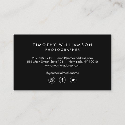 写真モダンサークルPattern Social Media II 名刺 (裏面)